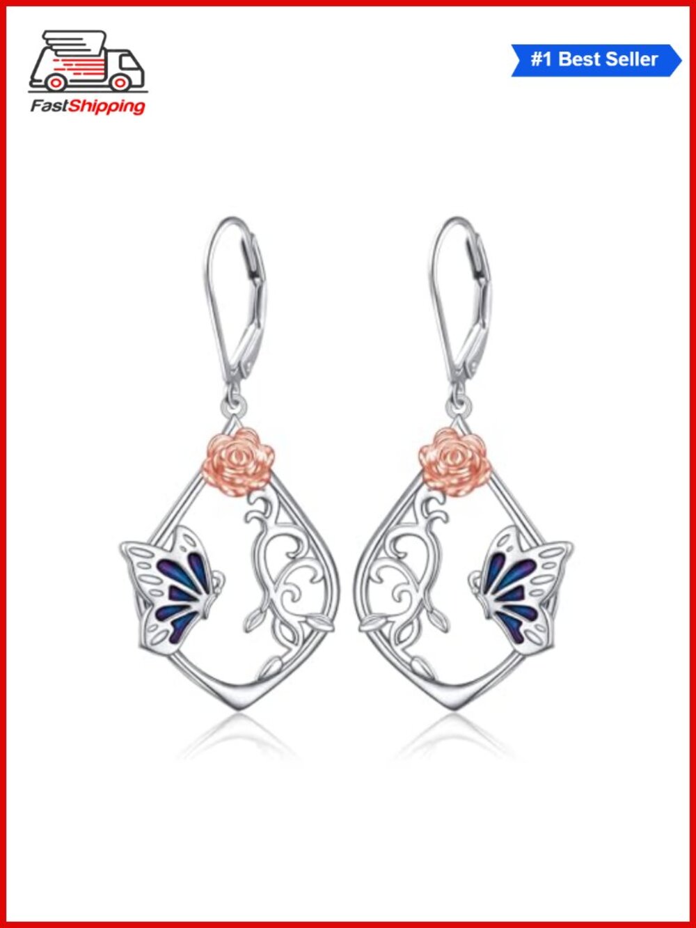 ✨ SHAOAN Sterling Silver Filigree Dangle Drop Leverback Teardrop Earrings